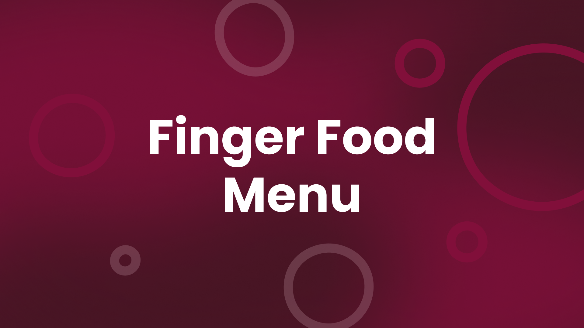 Finger Food Menu